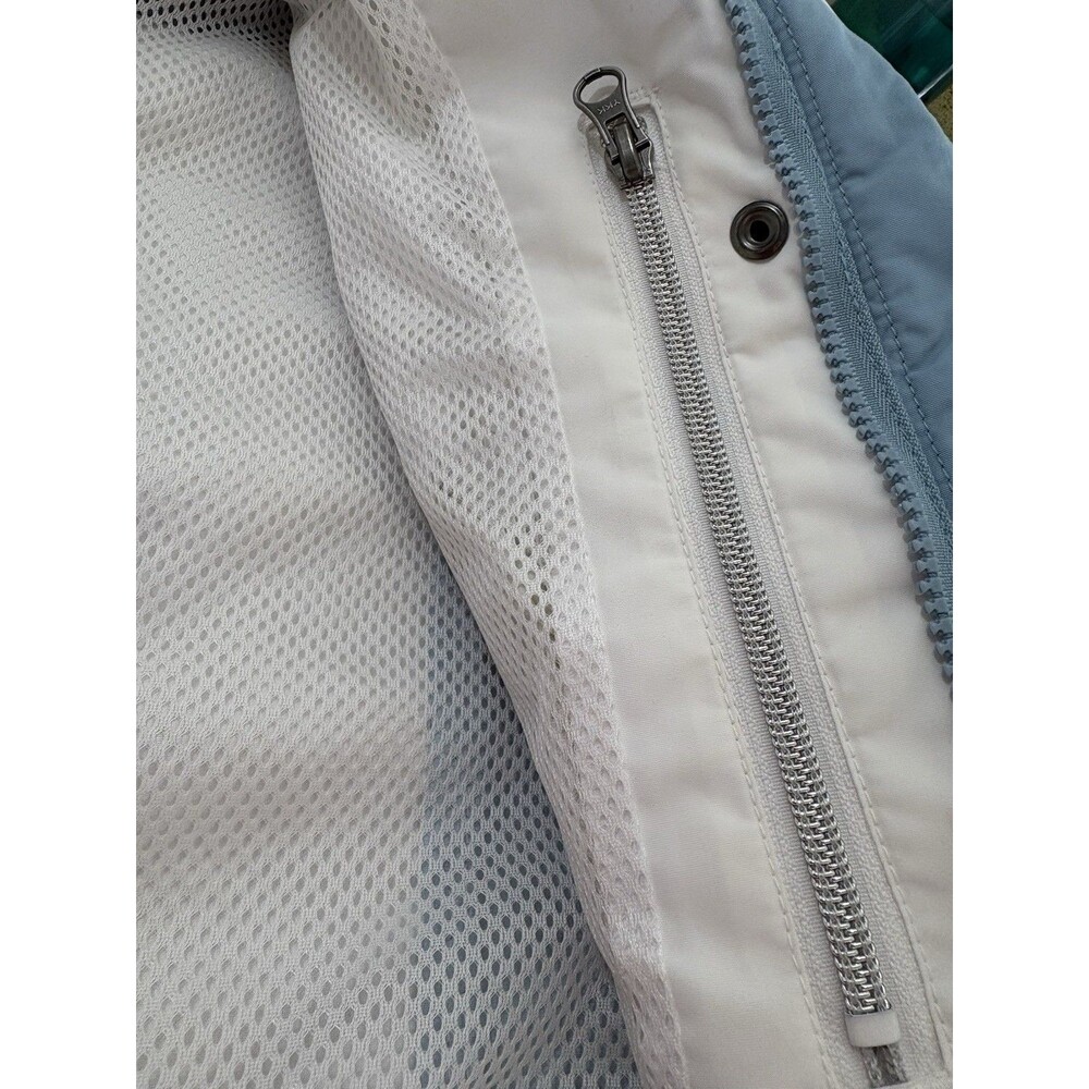 Columbia Woman’s Core White Blue Interchange Coat Zipped Pockets Large - Picture 9 of 10